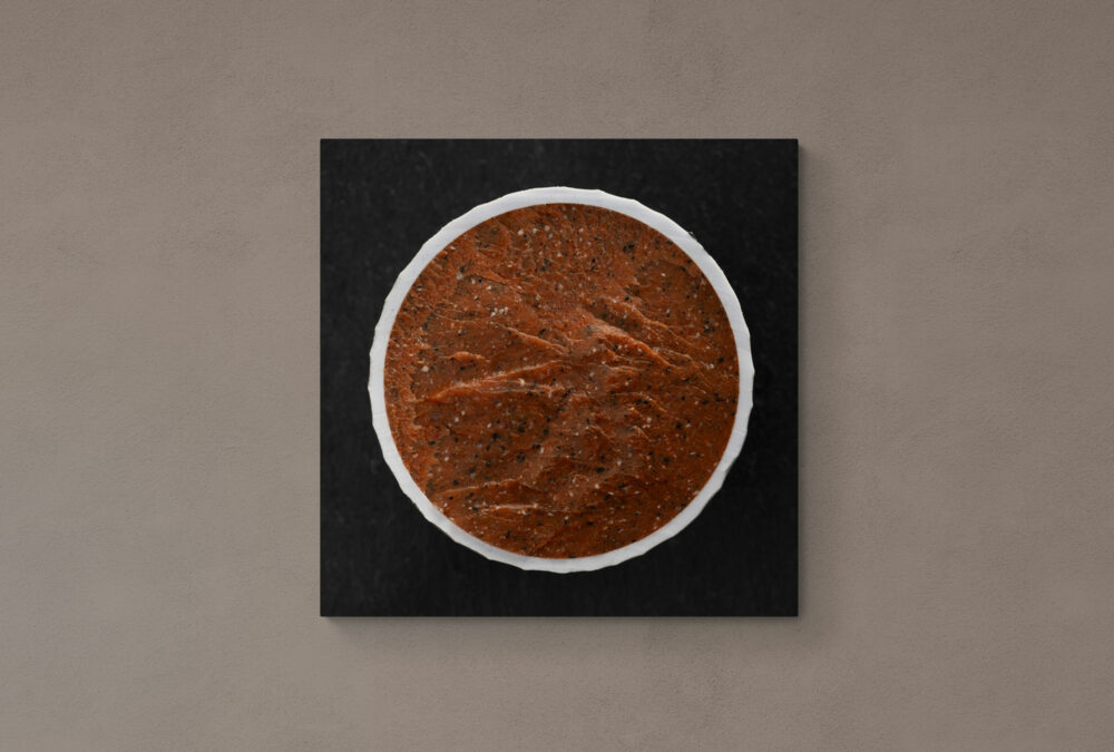 Birdiehook Fineart-Print 1x1m | halbierter Golfball Honma