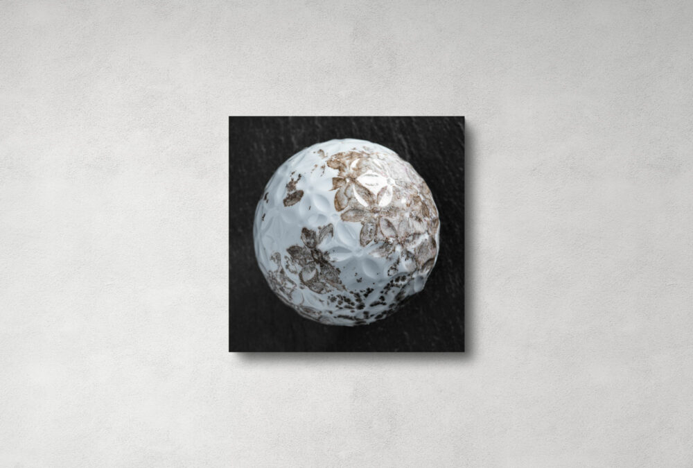 Fineartprint von Birdiehook mit einem exklusiven Golfball von Soldier